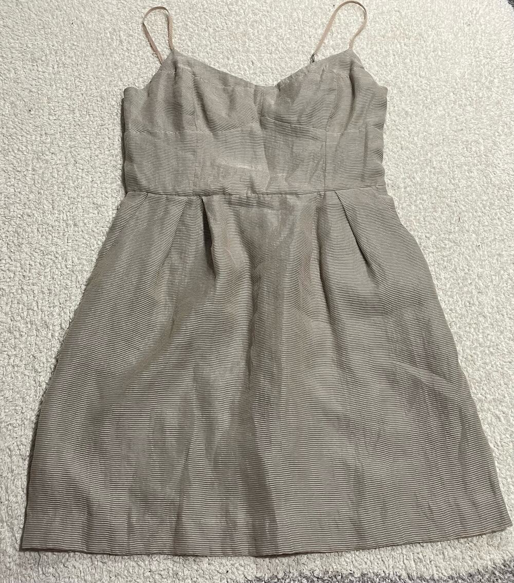 BCBGeneration Large Sleeveless Sweetheart Neck Mini Dress Pockets Tan MSRP $128